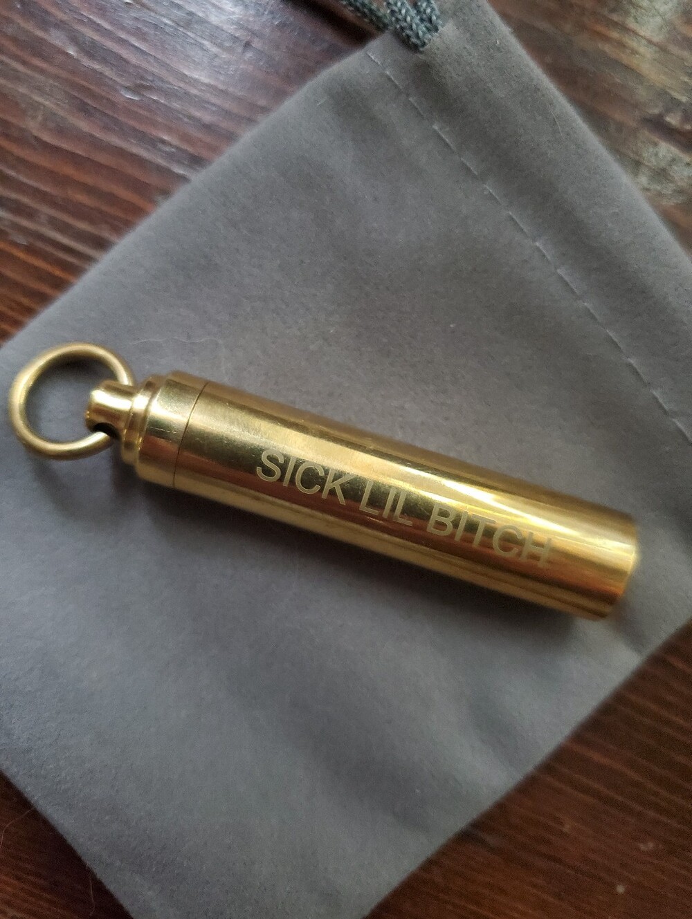 Engraved Brass Keychain Vial - Fashion Brand Company